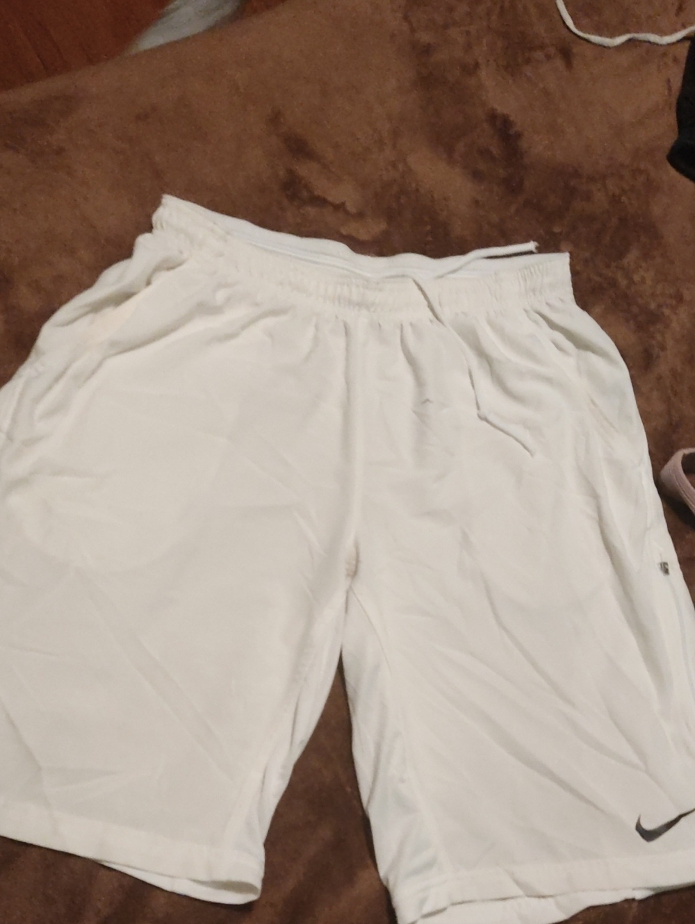 Nike White Boys' Athletic Shorts with Small Logo